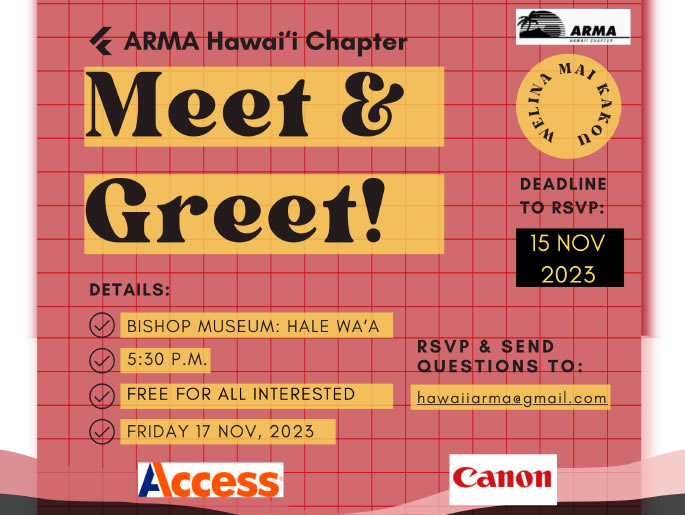 ARMA Hawai`i Chapter Meet and Greet
